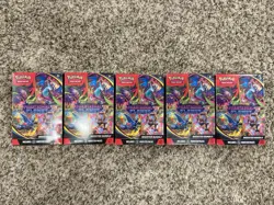 5 Pokemon Mega Evolution Phantasmal Flames Booster Bundle - Image 1