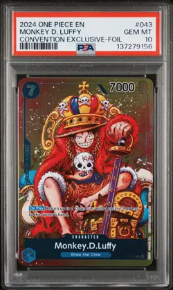 2024 ONE PIECE PROMOS CONVENTION EXCLUSIVE-FOIL #043 MONKEY D. LUFFY PSA 10 - Image 1