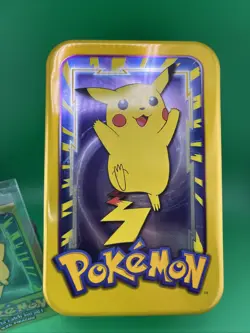 Topps Pokemon Cards TV Animation Edition Pikachu Tin Empty With Pikachu 1999 - Image 2