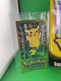 Topps Pokemon Cards TV Animation Edition Pikachu Tin Empty With Pikachu 1999 - Image 3