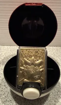 Vintage 23k Gold Plated TOGEPI Pokemon Card & Ball Limited Edition Nintendo - Image 1