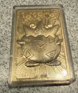 Vintage 23k Gold Plated TOGEPI Pokemon Card & Ball Limited Edition Nintendo - Image 2