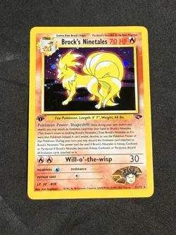 First Edition Brock's Ninetales HoloRare Card Gym Challenge 3/132 Pokemon TCG LP - Image 2