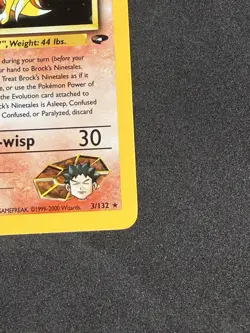 First Edition Brock's Ninetales HoloRare Card Gym Challenge 3/132 Pokemon TCG LP - Image 5