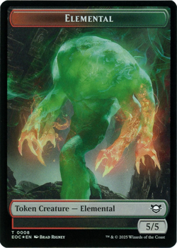 Gnome / Elemental 0008 (Foil) Double-Sided Token - Edge of Eternities - MTG - NM - Image 2