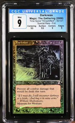 DARKNESS Timeshifted Foil CGC 9 Q++ MTG [Nostalgium] - Image 1