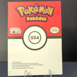 2025 POKEMON POKEDEX Kanto #004 CHARMANDER Peru Edition Gold Holo - Image 2
