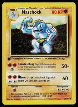 Pokemon Card - Machoke GERMAN Base Set 34/102 Uncommon 1st Edition - Image 1