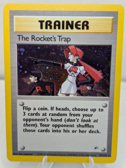 Pokemon WOTC Gym Heroes ~ The Rocket's Trap Holo Rare #19/132 Trainer ~ NM - Image 1