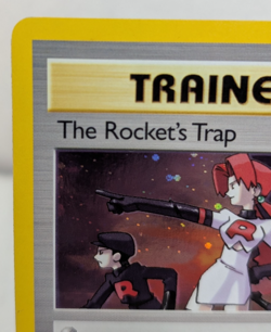 Pokemon WOTC Gym Heroes ~ The Rocket's Trap Holo Rare #19/132 Trainer ~ NM - Image 2
