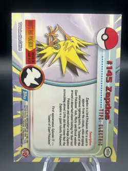 Zapdos #145 Pokemon Topps Good Condition Blue Logo 1999 - Image 2