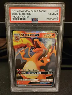 2019 Pokemon Sun & Moon Charizard GX Hidden Fates #9/68 PSA 10 Gem Mint - Image 1
