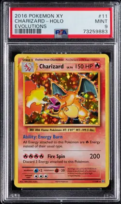 #013 - 2016 Pokemon XY Evolution Rare Holo #11 Charizard - PSA MINT 9 - Image 1