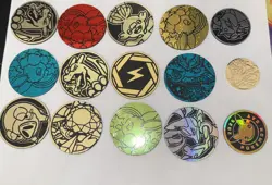 Pokemon TCG coins and pins. Lot of 41 coins see pic. - Image 1