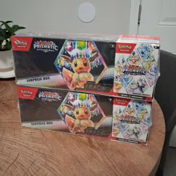 Pokemon Prismatic Evolutions Surprise Box + Booster Bundle Sams Club Sealed X2 - Image 1