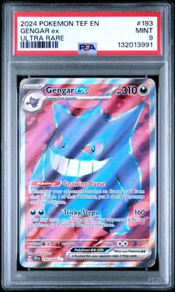 2024 POKEMON TEF EN-TEMPORAL FORCES ULTRA RARE #193 GENGAR EX PSA 9 - Image 1