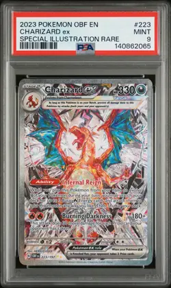 2023 POKEMON OBF EN-OBSIDIAN FLAMES SPECIAL ILLUSTRATION RARE CHARIZARD EX PSA 9 - Image 1