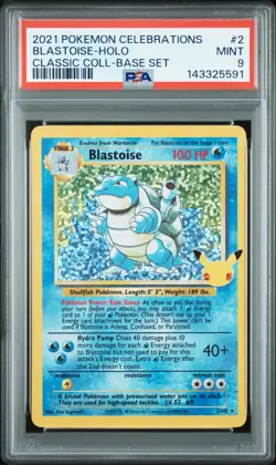 2021 POKEMON CELEBRATIONS CLASSIC COLL #2 BLASTOISE-HOLO PSA 9 - Image 1