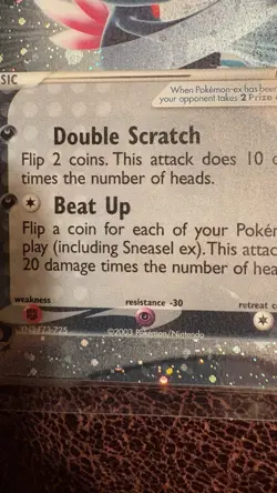Sneasel ex 103/109 Ruby Sapphire Holo Ultra Rare Vintage Pokemon TCG Card - Image 4