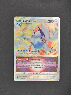 Pokemon TCG Lugia VSTAR 139/195 Silver Tempest Sword & Shield Rare Holo Card - Image 1