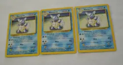 1999 POKEMON WARTORTLE 42/102 , LOT OF THREE CARDS - Image 1