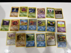WOTC Pokemon Base Set 1st Edition 19 Card Lot Machop Ekans Golbat - Image 1
