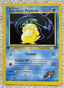 Pokemon TCG Sabrina's Psyduck Card 99/132 First Edition Near Mint - Image 1