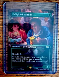 Delighted Halfling (Borderless) MtG 2023 Lord of the Rings Excellent - Image 1