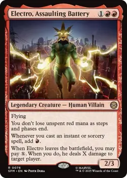 Electro, Assulting Battery Spider Man Magic The Gathering RARE MTG - Image 1
