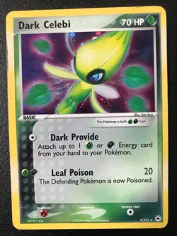 Dark Celebi 4/101 EX Hidden Legends set 2004 Pokemon holo rare card MP - Image 1