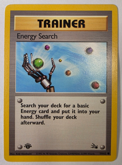 1999 Pokemon Fossil - 1st Edition - Energy Search Trainer - 59/62 - Image 1