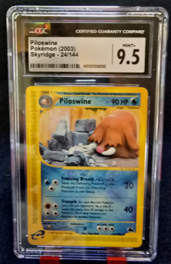 Pokemon Piloswine 24/144 (2003) Skyridge E-Reader CGC Graded Mint + 9.5 + Bonus - Image 1