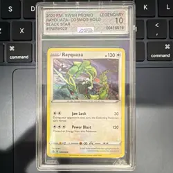 Pokemon 2020 Rayquaza SWSH029 Sword & Shield Promo Cosmos Holo Black Star AGS 10 - Image 1