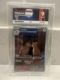 Pokemon Shrouded Fable Persian Illustration Rare 078/064 ACE 9 Slab UK Seller - Image 1