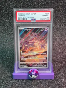 2024 POKEMON SSP EN-SURGING SPARKS ILLUSTRATION RARE #204 MESPRIT PSA 10 - Image 1