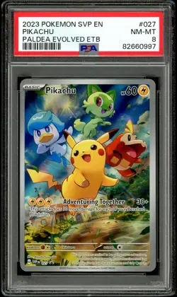 PSA 8 NM-MINT Pikachu 027 Promo Paldea Evolved Pokemon Card - Image 1