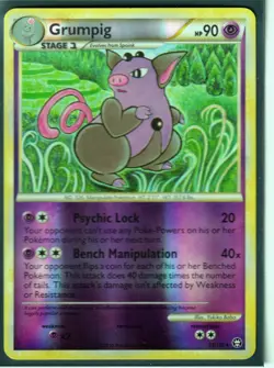 2010 GRUMPIG 23/102 & CARNIVINE 16/102 HGSS TRIUMPHANT POKEMON- REV HOLO- NM/LP - Image 4