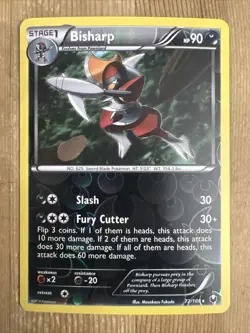 Pokemon TCG Bisharp Dark Explorers 72/108 Reverse Holo Rare MP - Image 1