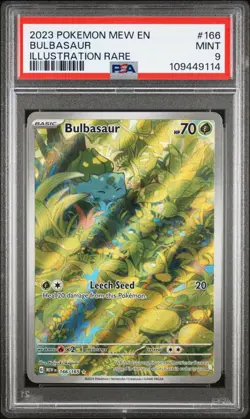 Pokemon TCG Bulbasaur Illustration Rare 166/165 EN SV 151 - PSA 9 Mint - Image 1