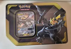 Pokemon TCG Tag Team Tin Pikachu & Zekrom GX Factory Sealed Pokemon Tin - Image 1