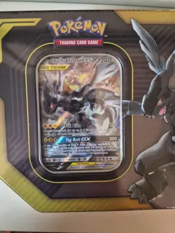 Pokemon TCG Tag Team Tin Pikachu & Zekrom GX Factory Sealed Pokemon Tin - Image 2