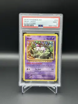 Pokemon PSA 9 Mew 53/108 - Holo Foil - 2016 XY Evolutions - Mint - Image 1