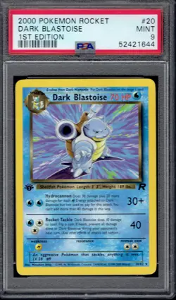 2000 Pokemon Dark Blastoise 1st Edition 20/82 PSA 9 (Team Rocket) - Image 1