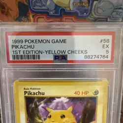 Pokemon (1999) 1st Edition Shadowless Pikachu Yellow Cheeks PSA 5 EX 🫵🏻 - Image 2
