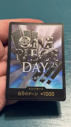 Monkey D Luffy Promo & DON FOIL One Piece Day 25 Premium Card P-110 DON JPN NM - Image 3