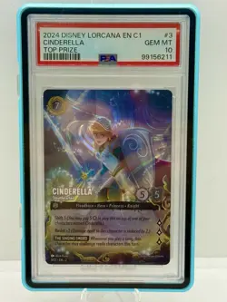 2024 DISNEY LORCANA EN C1-LORCANA CHALLENGE PROMO #3 CINDERELLA TOP PRIZE PSA 10 - Image 1
