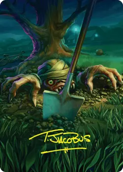 Exhume Art Card (Gold-Stamped Signature) [Duskmourn: House of Horror Art Series - Image 1