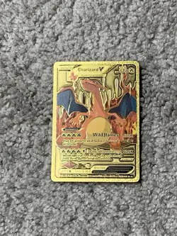 Charizard V HP508 Wild Flames Rare Gold Accent Foil Fan Art Cards - Image 1
