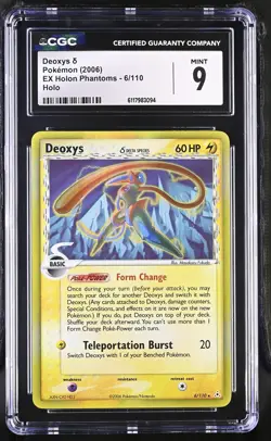 CGC 9 MINT Deoxys 2006 EX Holon Phantoms 6/110 Holo Pokemon Card - Image 1