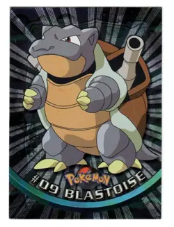 Pokemon Blastoise #09 1999 Topps TV Series 1 Black Logo Foil Pokemon Card EX/LP - Image 1